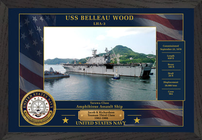 USS Belleau Wood LHA-3 Framed Patriotic Photo