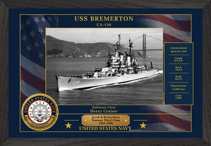 USS Bremerton CA-130 Framed Patriotic Photo