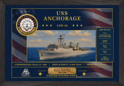 USS Anchorage LSD-36 Framed Patriotic Art