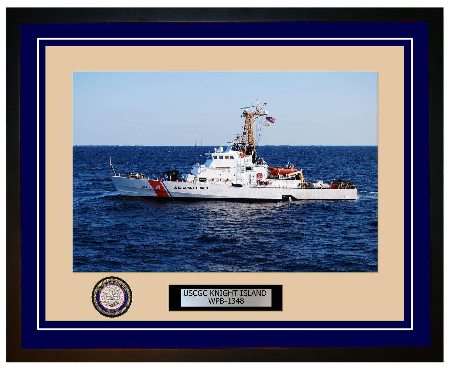 USCGC KNIGHT ISLAND WPB 1348 Framed Coast Guard Ship Photo Blue 50WPB1348