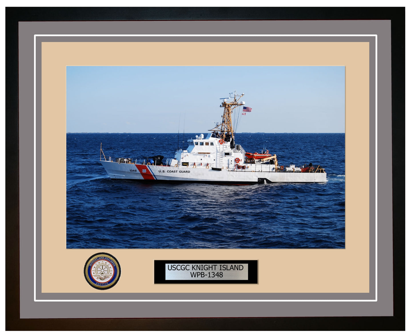 USCGC KNIGHT ISLAND WPB 1348 Framed Coast Guard Ship Photo Grey 50WPB1348
