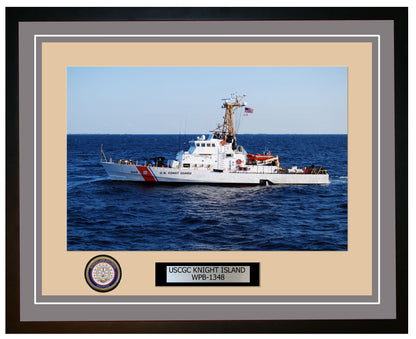 USCGC KNIGHT ISLAND WPB 1348 Framed Coast Guard Ship Photo Grey 50WPB1348