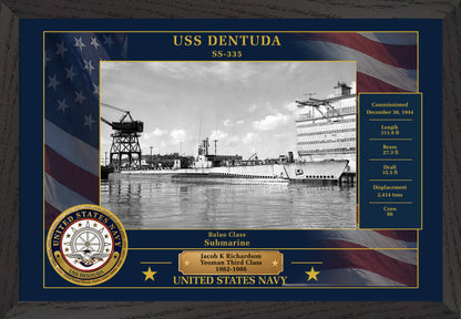 USS Dentuda SS-335 Framed Patriotic Photo