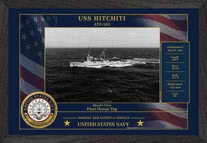 USS Hitchiti ATF-103 Framed Patriotic Photo