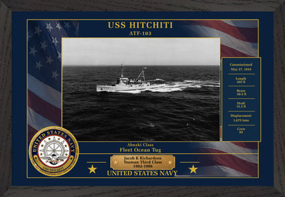 USS Hitchiti ATF-103 Framed Patriotic Photo