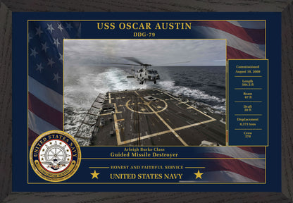 USS Oscar Austin DDG-79 Framed Patriotic Photo