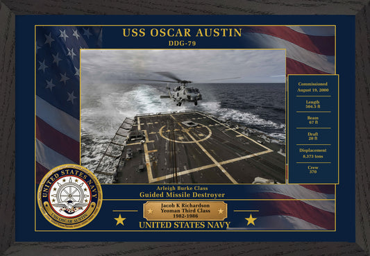 USS Oscar Austin DDG-79 Framed Patriotic Photo