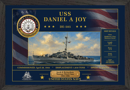 USS Daniel A Joy DE-585 Framed Patriotic Art
