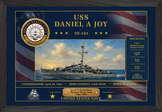 USS Daniel A Joy DE-585 Framed Patriotic Art