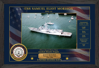 USS Samuel Eliot Morison FFG-13 Framed Patriotic Photo
