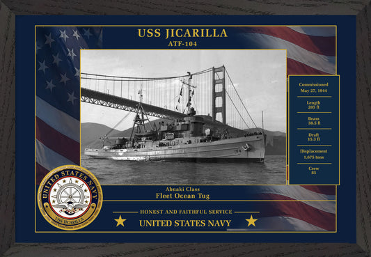 USS Jicarilla ATF-104 Framed Patriotic Photo