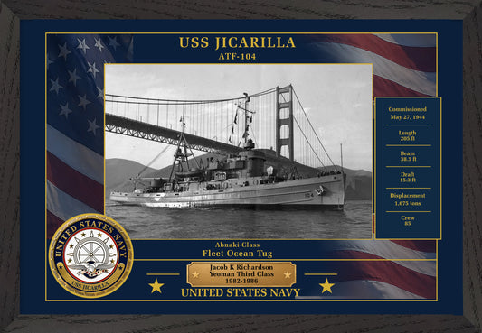 USS Jicarilla ATF-104 Framed Patriotic Photo