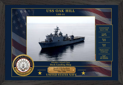 USS Oak Hill LSD-51 Framed Patriotic Photo