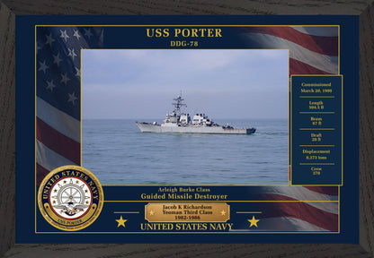 USS Porter DDG-78 Framed Patriotic Photo