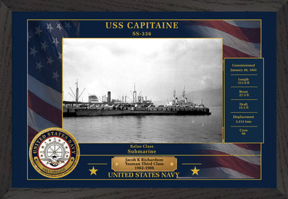 USS Capitaine SS-336 Framed Patriotic Photo