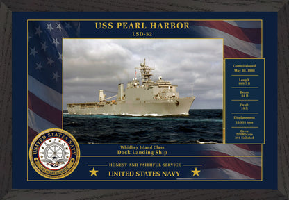 USS Pearl Harbor LSD-52 Framed Patriotic Photo
