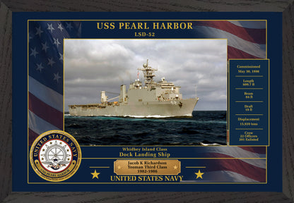 USS Pearl Harbor LSD-52 Framed Patriotic Photo