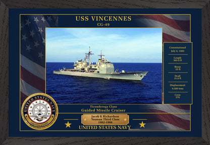 USS Vincennes CG-49 Framed Patriotic Photo