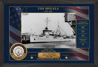USS Molala ATF-106 Framed Patriotic Photo