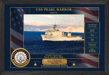 USS Pearl Harbor LSD-52 Framed Patriotic Photo