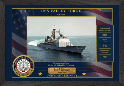 USS Valley Forge CG-50 Framed Patriotic Photo
