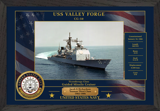USS Valley Forge CG-50 Framed Patriotic Photo