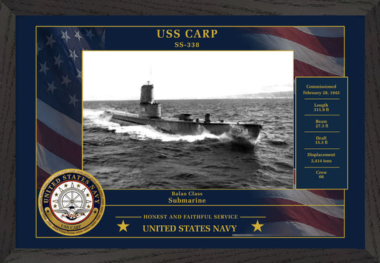 USS Carp SS-338 Framed Patriotic Photo