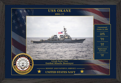 USS Okane DDG-77 Framed Patriotic Photo