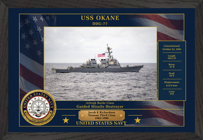 USS Okane DDG-77 Framed Patriotic Photo