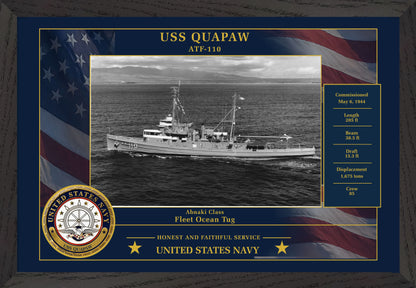 USS Quapaw ATF-110 Framed Patriotic Photo