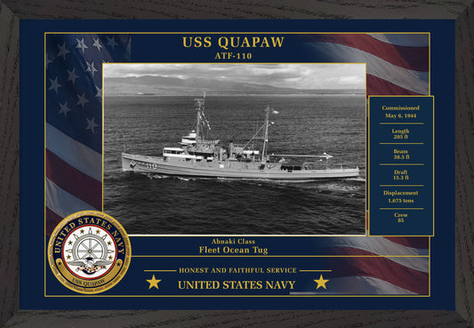 USS Quapaw ATF-110 Framed Patriotic Photo