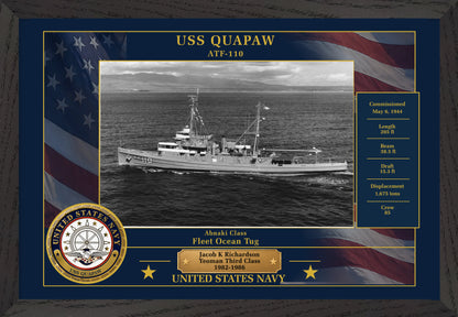 USS Quapaw ATF-110 Framed Patriotic Photo