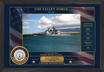 USS Valley Forge CG-50 Framed Patriotic Photo