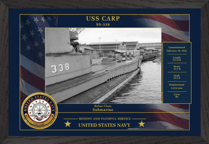 USS Carp SS-338 Framed Patriotic Photo