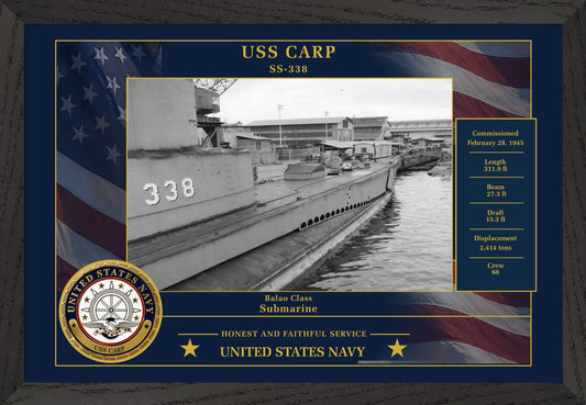 USS Carp SS-338 Framed Patriotic Photo