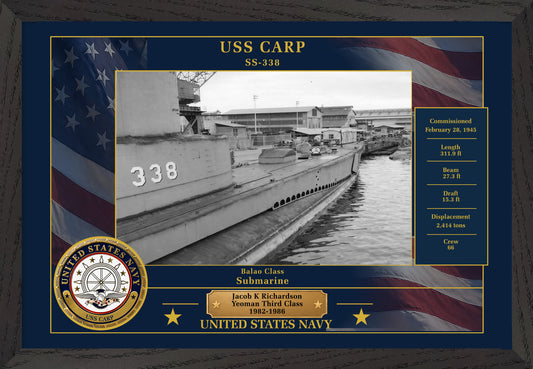 USS Carp SS-338 Framed Patriotic Photo