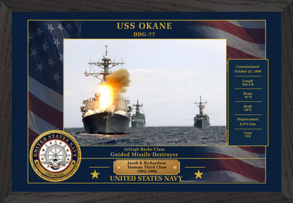 USS Okane DDG-77 Framed Patriotic Photo