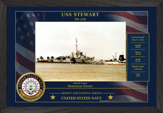 USS Stewart DE-238 Framed Patriotic Photo