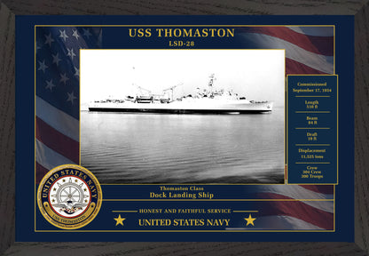 USS Thomaston LSD-28 Framed Patriotic Photo