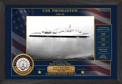 USS Thomaston LSD-28 Framed Patriotic Photo