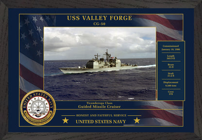 USS Valley Forge CG-50 Framed Patriotic Photo