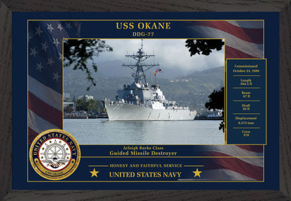 USS Okane DDG-77 Framed Patriotic Photo