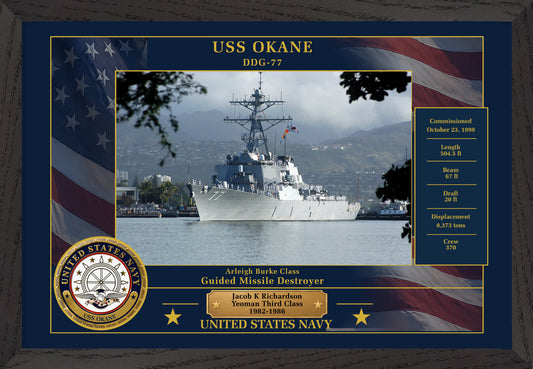 USS Okane DDG-77 Framed Patriotic Photo