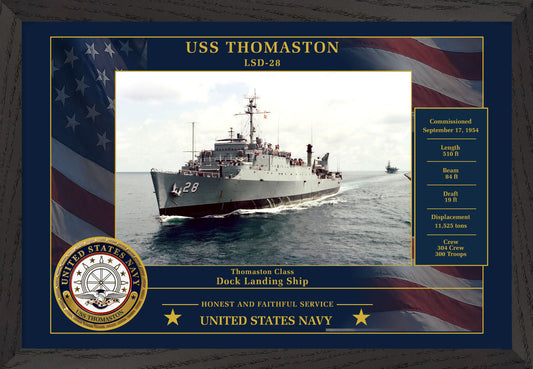 USS Thomaston LSD-28 Framed Patriotic Photo