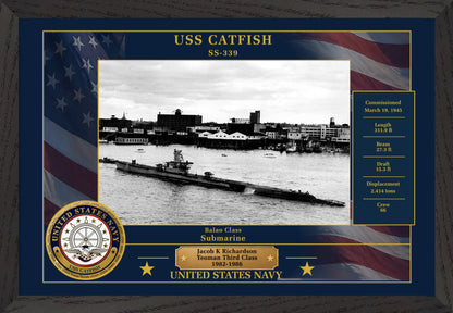 USS Catfish SS-339 Framed Patriotic Photo
