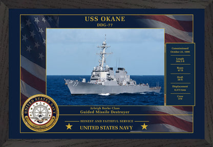USS Okane DDG-77 Framed Patriotic Photo