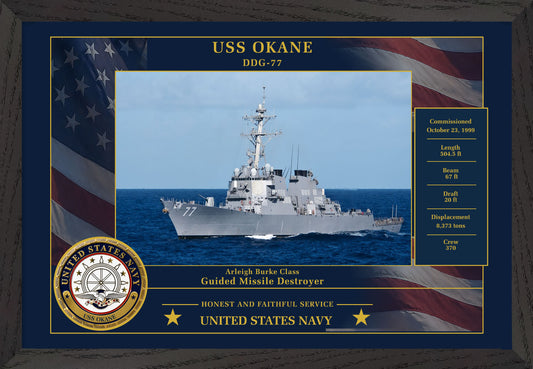 USS Okane DDG-77 Framed Patriotic Photo