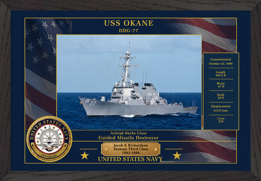 USS Okane DDG-77 Framed Patriotic Photo