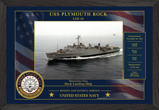 USS Plymouth Rock LSD-29 Framed Patriotic Photo