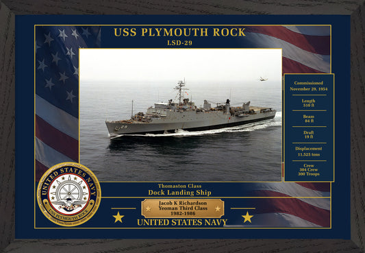USS Plymouth Rock LSD-29 Framed Patriotic Photo